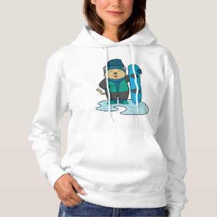 Sudadera Gato como snowboarder con Snowboard