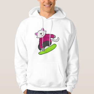 Sudadera Gato como snowboarder con Snowboard