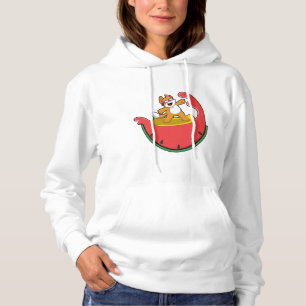 Sudadera Gato como surfista con sandía