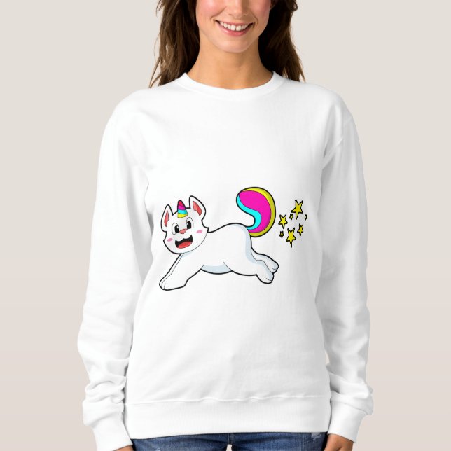 Sudadera Gato como unicornio (Anverso)