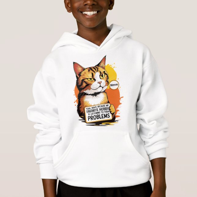 Sudadera Gato con Actitud Sarcástica (Anverso)