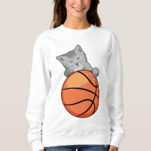 Sudadera Gato con baloncesto