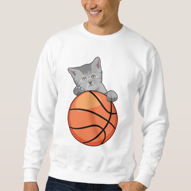 Sudadera Gato con baloncesto (Anverso)