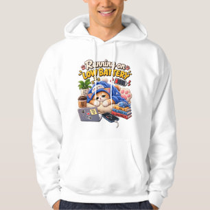 Sudadera Gato con Batería Baja – Gato Acogedor y Dormilón B