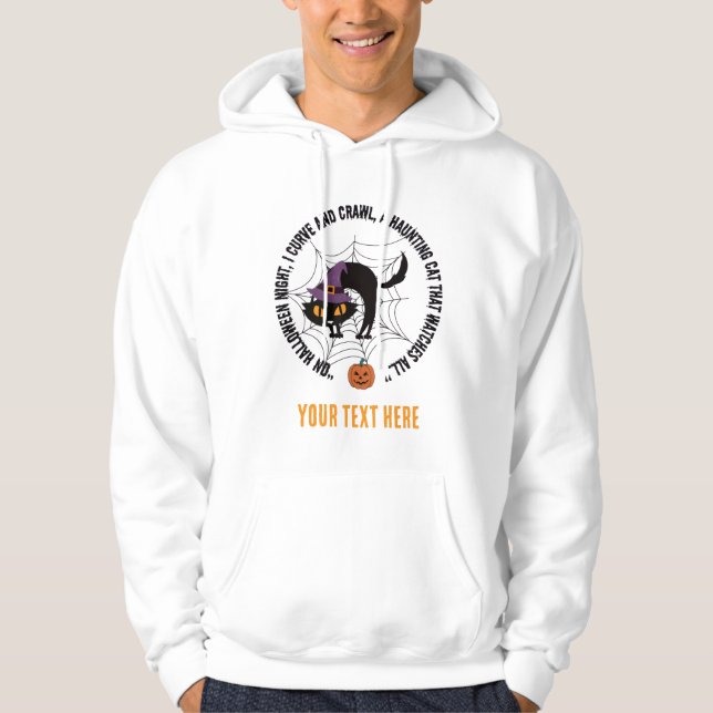 Sudadera gato con cable a en halloween editable (Anverso)
