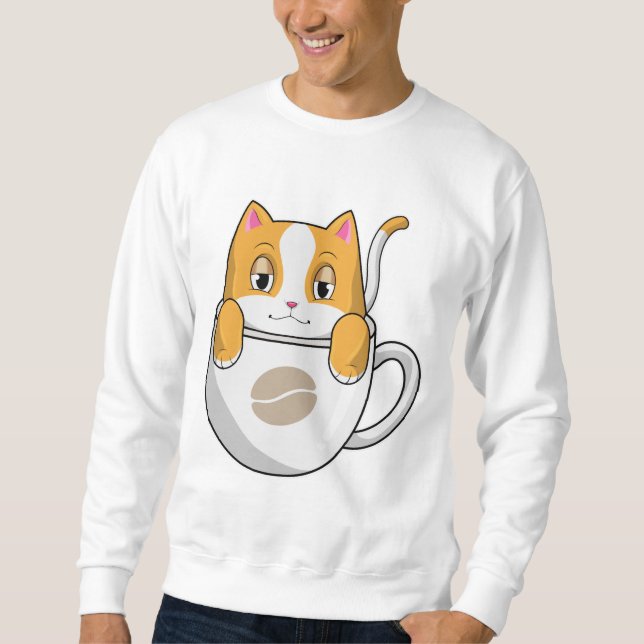 Sudadera Gato con café (Anverso)