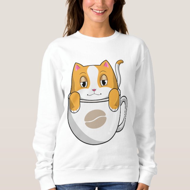Sudadera Gato con café (Anverso)