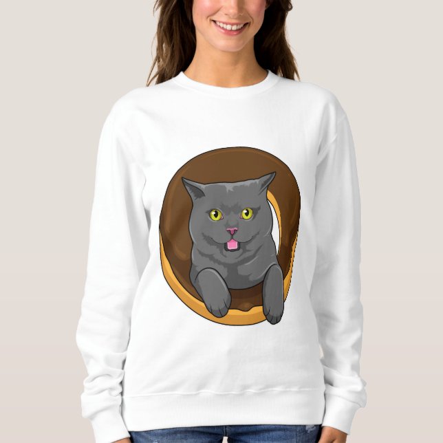 Sudadera Gato con donut (Anverso)