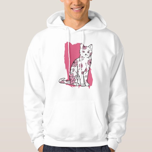 Sudadera Gato con Flores (Anverso)