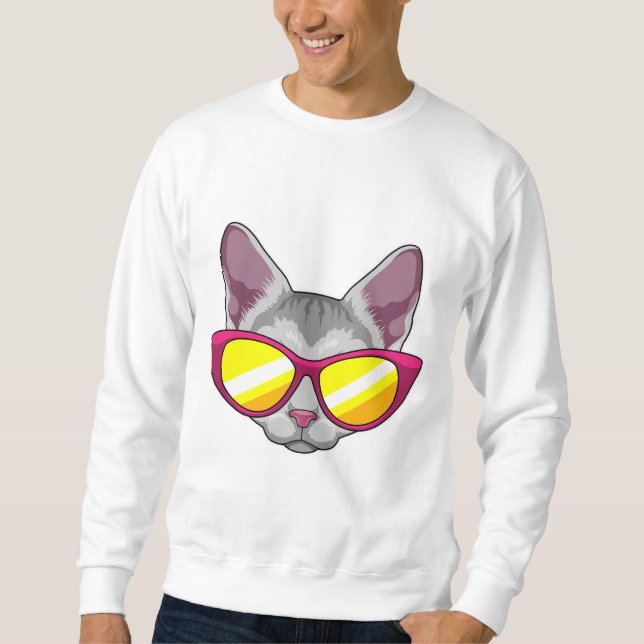 Sudadera Gato con gafas de sol (Anverso)