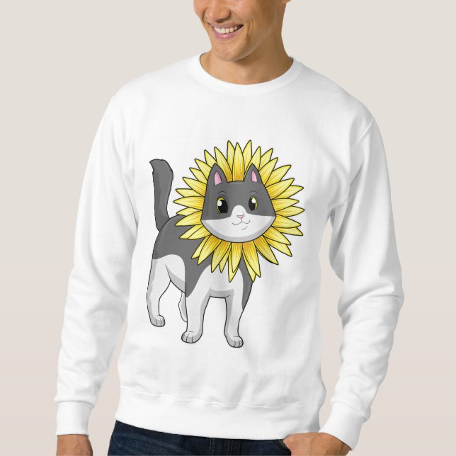 Sudadera Gato con girasol (Anverso)