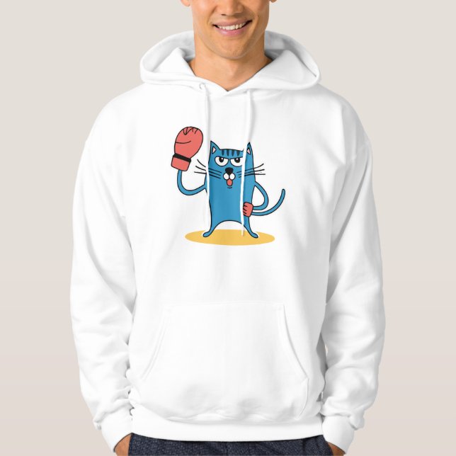 Sudadera Gato con guantes de boxeo (Anverso)