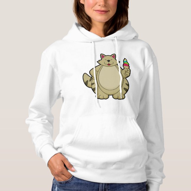 Sudadera Gato con helado Waffle (Anverso)