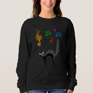 Sudadera Gato con notas musicales coloridas Cat Kitty Jugan
