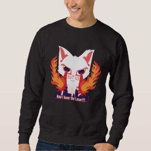 Sudadera Gato con ojos láser quemando la ciudad