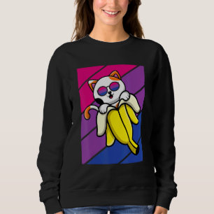 Sudadera Gato con orgullo de banana bandera bisexual LGBTQ 