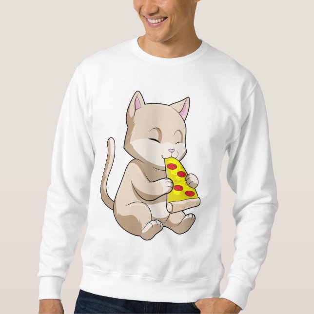 Sudadera Gato con pizza (Anverso)