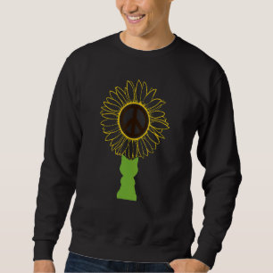 Sudadera Gato con signo de paz de girasol gatos gatitos ani