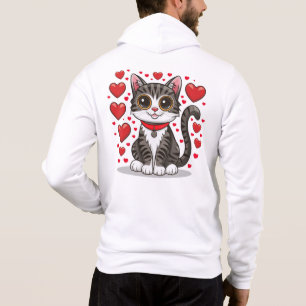 Sudadera Gato con Símbolos de Amor Clipart-85245