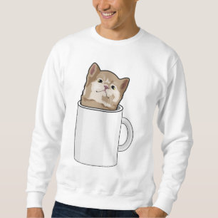 Sudadera Gato con tazón de café