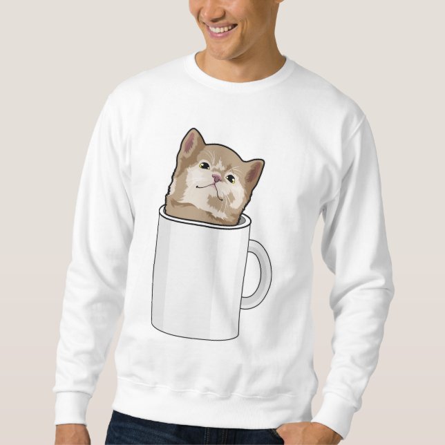 Sudadera Gato con tazón de café (Anverso)