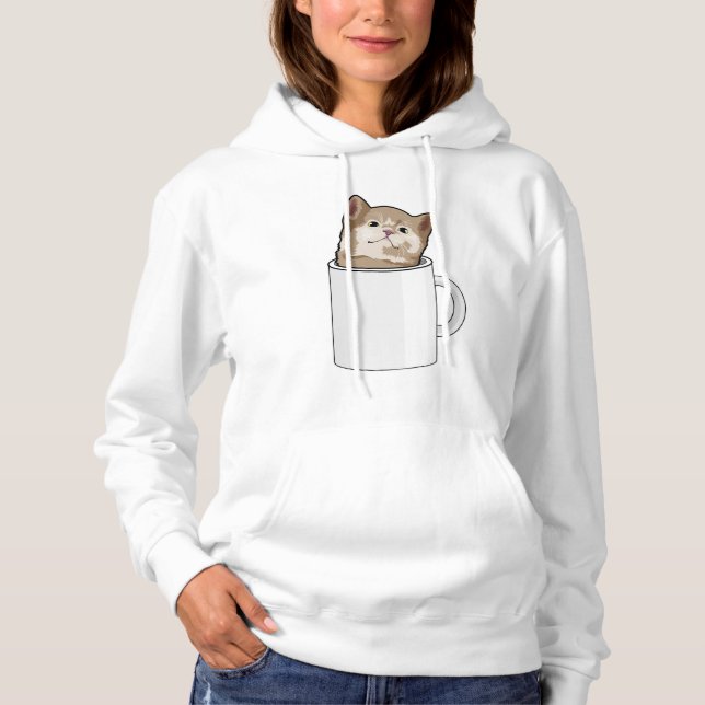 Sudadera Gato con tazón de café (Anverso)