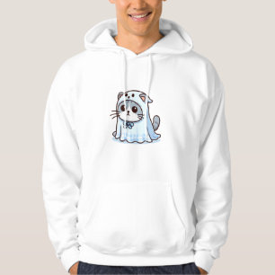 Sudadera Gato con traje fantasma para Halloween