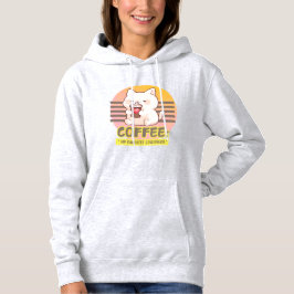 Sudadera gato con una cita de café de corazón