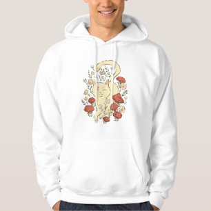 Sudadera Gato Cottagecore con Hongos Arte Caprichoso