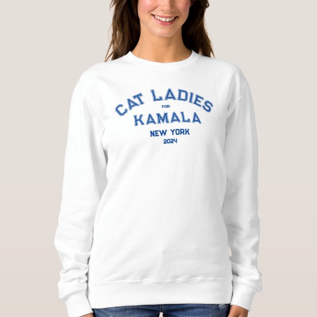 Sudadera Gato Damas Para El Estado Personalizado De Kamala  (Anverso)