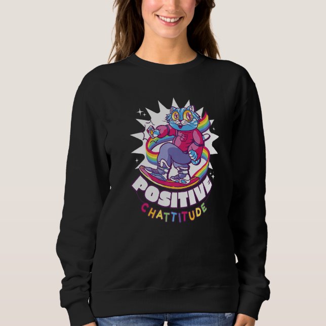 Sudadera Gato de actitud positiva (Anverso)