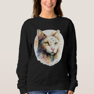 Sudadera Gato de acuarela original único adorable lindo  4