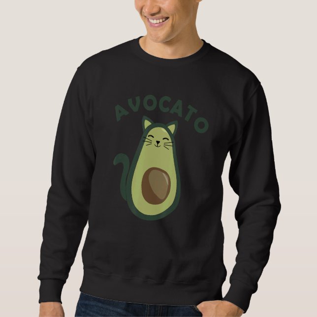 Sudadera Gato de aguacate Gato Kitten Vegan Fur Nariz Cudo  (Anverso)