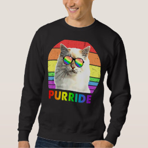 Sudadera Gato de arco iris colorido del orgullo Lgbt Purrid