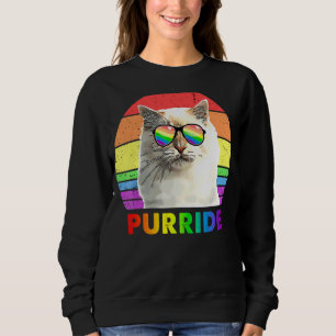 Sudadera Gato de arco iris colorido del orgullo Lgbt Purrid