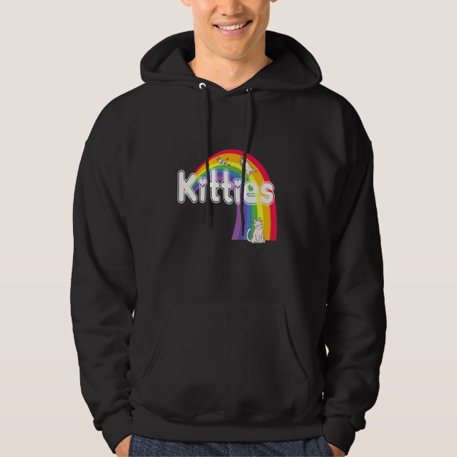 Sudadera Gato de arcoiris Gatitos Gatos Gatito Corazón Gato (Anverso)