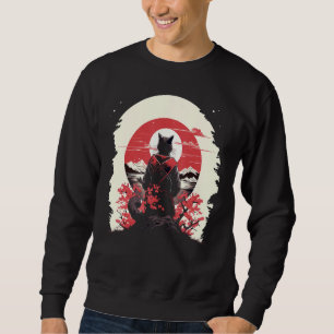 Sudadera Gato de arte japonés Ninja Ukiyo-e estilo Samurai