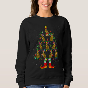 Sudadera Gato de Bengala amante de la Navidad Iluminación d