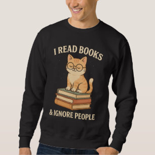 Sudadera Gato de biblioteca lindo - Leí libros e Ignoro a l