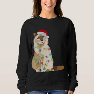 Sudadera Gato de Birman enciende Navidades Gato de Navidad 