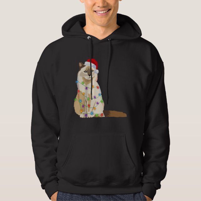 Sudadera Gato de Birman enciende Navidades Gato de Navidad  (Anverso)