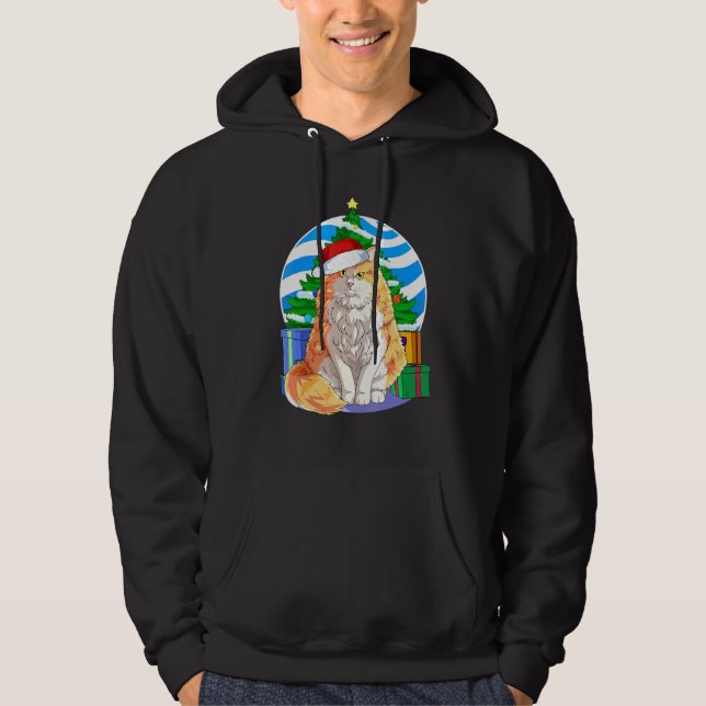 Sudadera Gato de bosque noruego lindo árbol de navidad dic (Anverso)