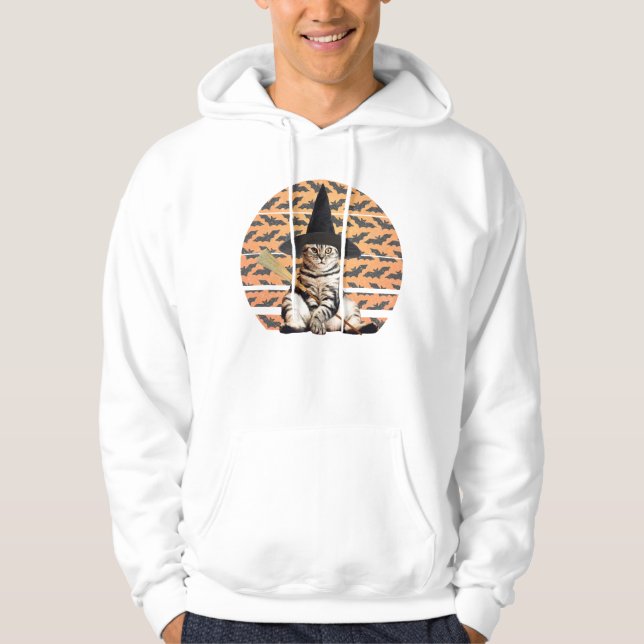 Sudadera Gato de bruja de Halloween (Anverso)
