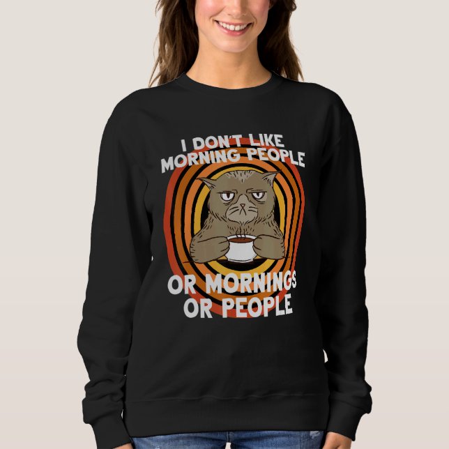Sudadera Gato de café que no me gusta matar gente sarcástic (Anverso)