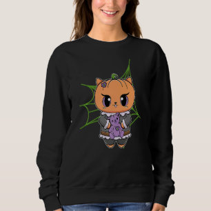 Sudadera Gato De Calabaza Y Horror Teddy Oso Línea De Hallo