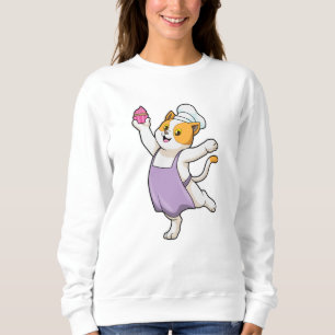 Sudadera Gato de cocinero con delantal de cocina y magdalen