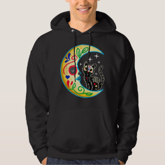 Sudadera Gato De Cráneo De Azúcar Luna Día De Halloween De 
