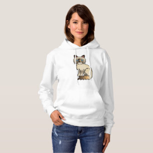 Sudadera Gato de dibujos animados Birman / Ragdoll con capa