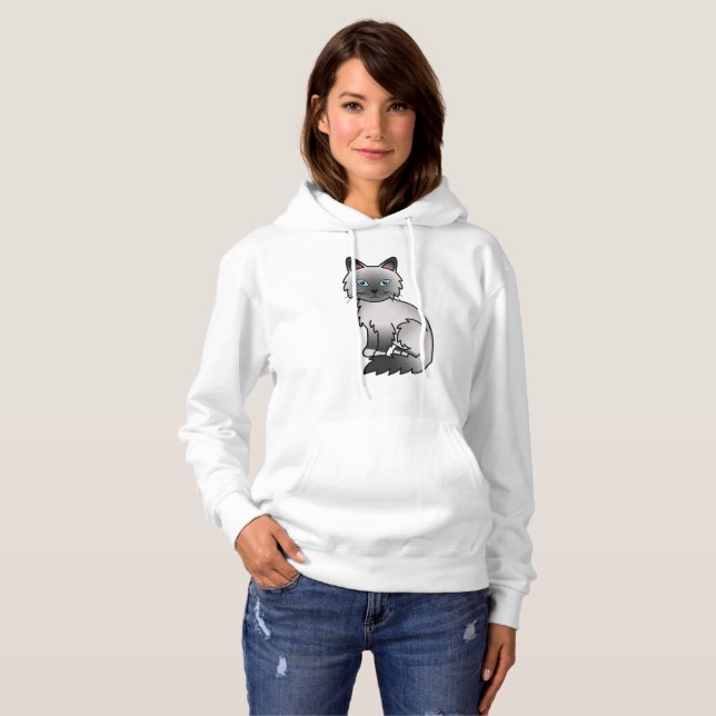 Sudadera Gato de dibujos animados Birman / Ragdoll de punto (Anverso completo)