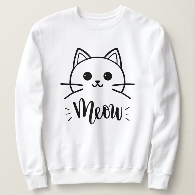 Sudadera Gato de dibujos animados divertido vector. Impresi (Anverso del diseño)